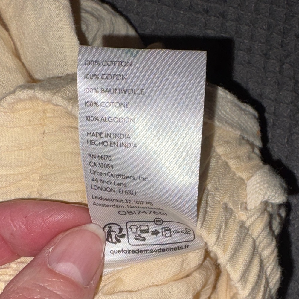 Urban Outfitters Light Cream Drawstring Jogger Pants 100% Cotton size Small New - Picture 4 of 11